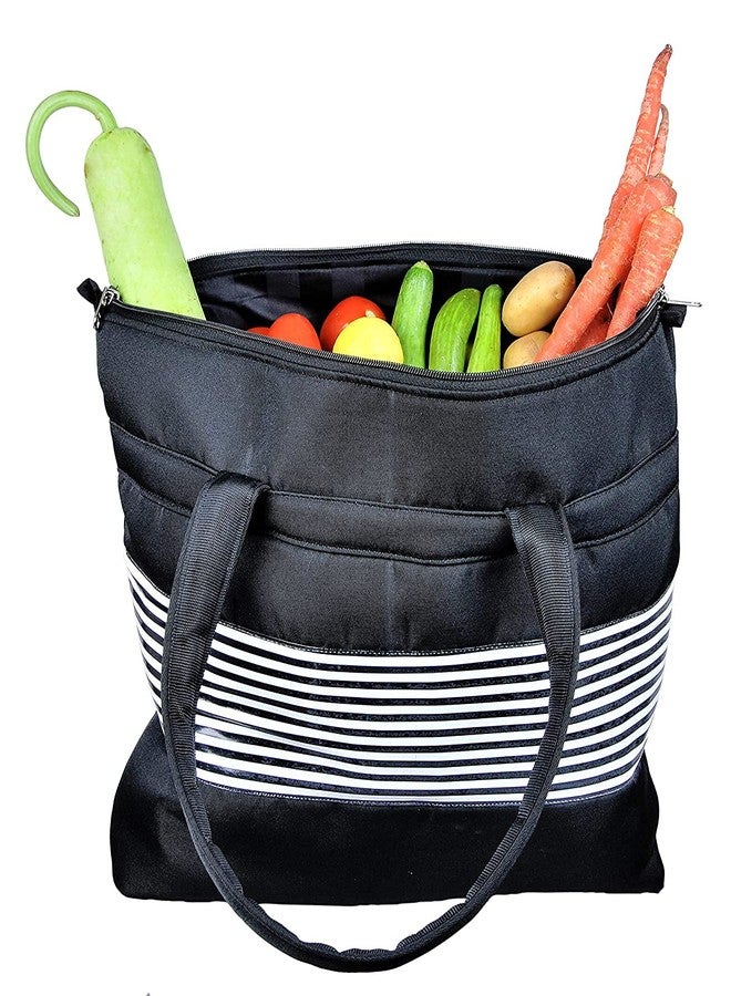 Luxansa حقائب تسوق متعددة الأغراض قابلة لإعادة الاستخدام من لوكسانسا، مصنوعة من القطن، حقيبة كتف، حقيبة خضراوات، حقيبة تسوق، حقيبة يد، حقيبة يد بمقبض، حقيبة جامعية للبنات، صديقة للبيئة بتصاميم أنيقة مطبوعة، قماش مقاوم للماء، بطانة داخلية من البوليستر، تصميم مزدوج الجوانب، مناسبة للسفر والشاطئ، للنساء - Image 4